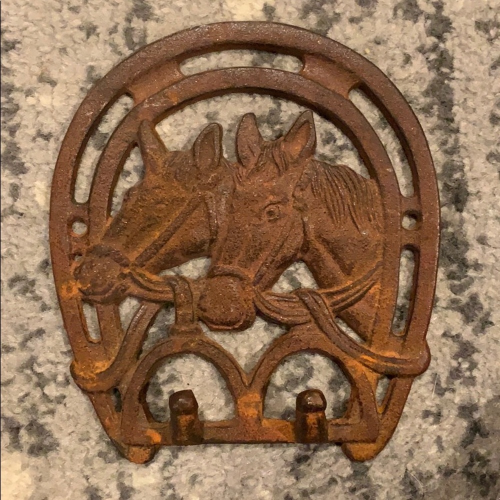 Cast iron horse shoe wall hanger